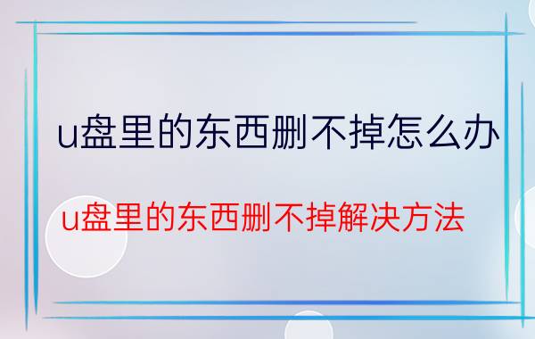 u盘里的东西删不掉怎么办 u盘里的东西删不掉解决方法